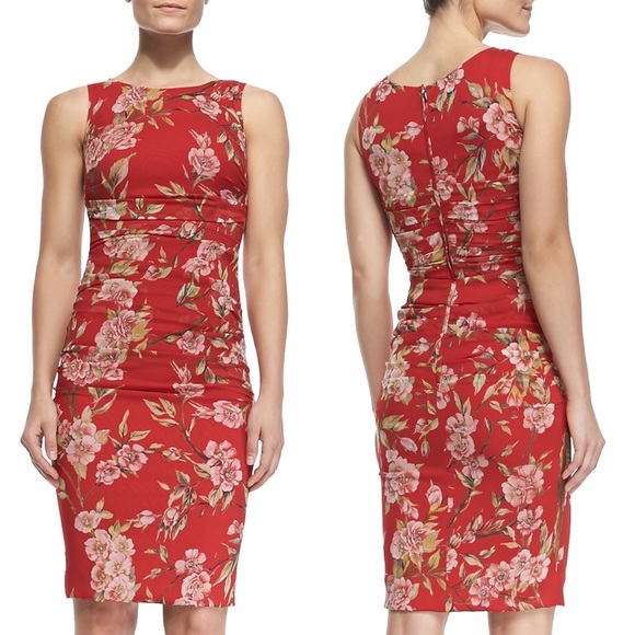 Dolce & gabbana red cherry blossom floral dress size 38 /2 - Picture 1 of 10